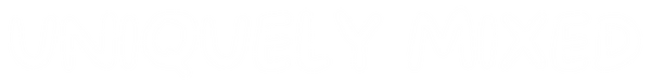 Uniquely Mixed Logo Text with a clear background